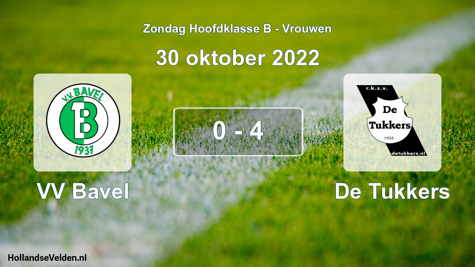 Gespeelde wedstrijd: VV Bavel - De Tukkers 0 - 4 (30 oktober 2022)