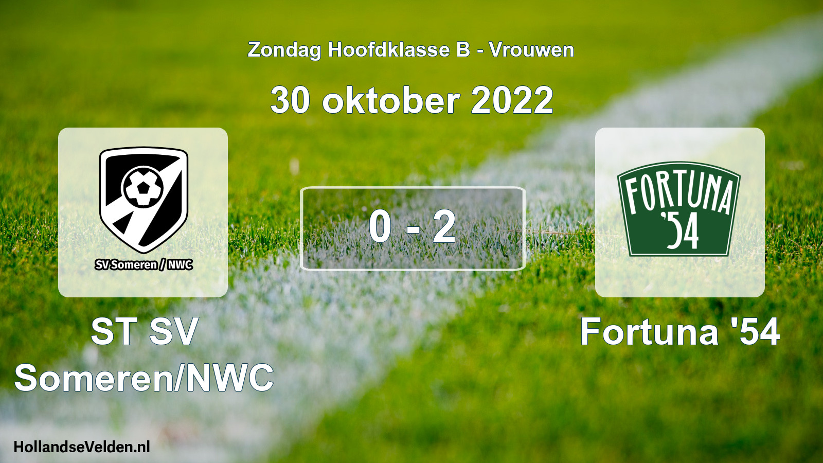 Gespeelde wedstrijd: ST SV Someren/NWC - Fortuna '54 0 - 2 (30 oktober 2022)