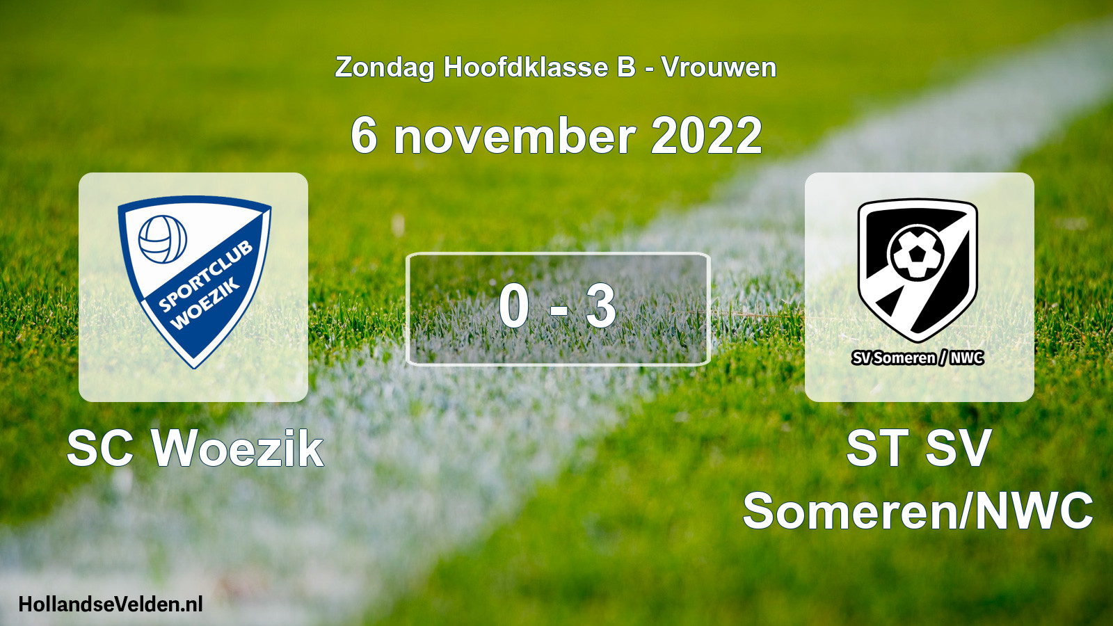 Gespeelde wedstrijd: SC Woezik - ST SV Someren/NWC 0 - 3 (6 november 2022)