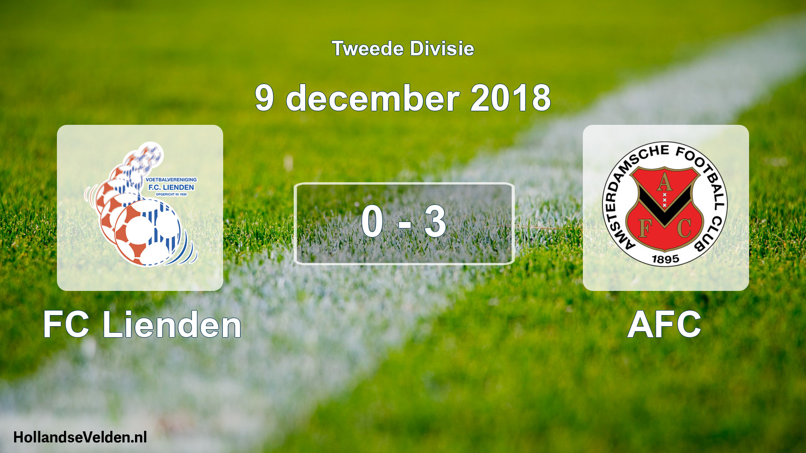 Total number of matches played: FC Lienden - AFC 0 - 3 (9 December 2018)
