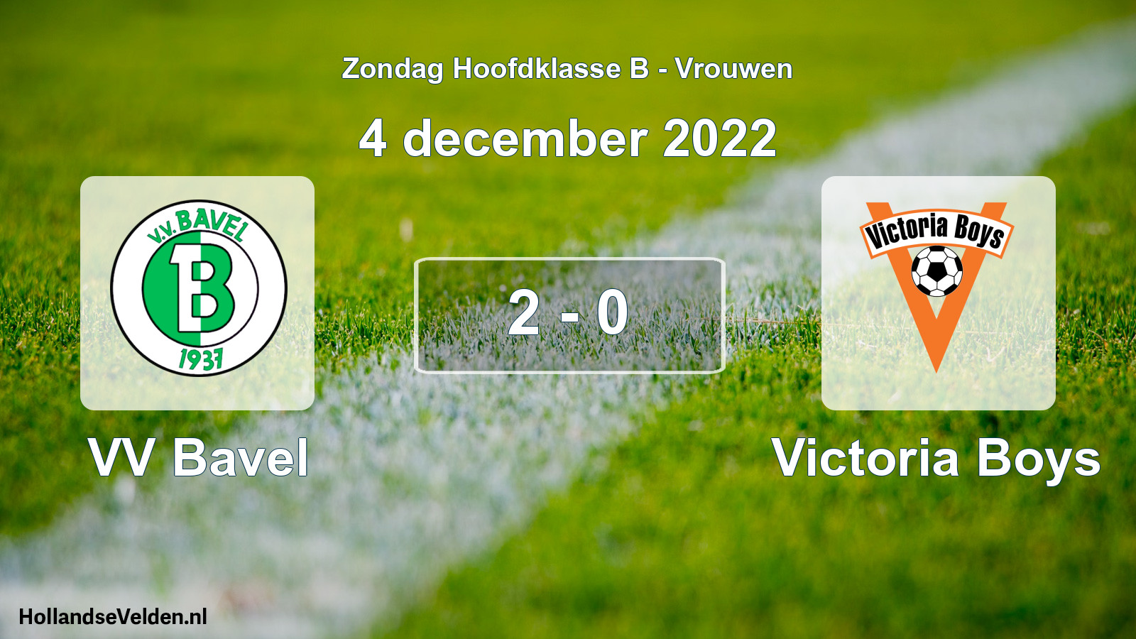 Gespeelde wedstrijd: VV Bavel - Victoria Boys 2 - 0 (4 december 2022)