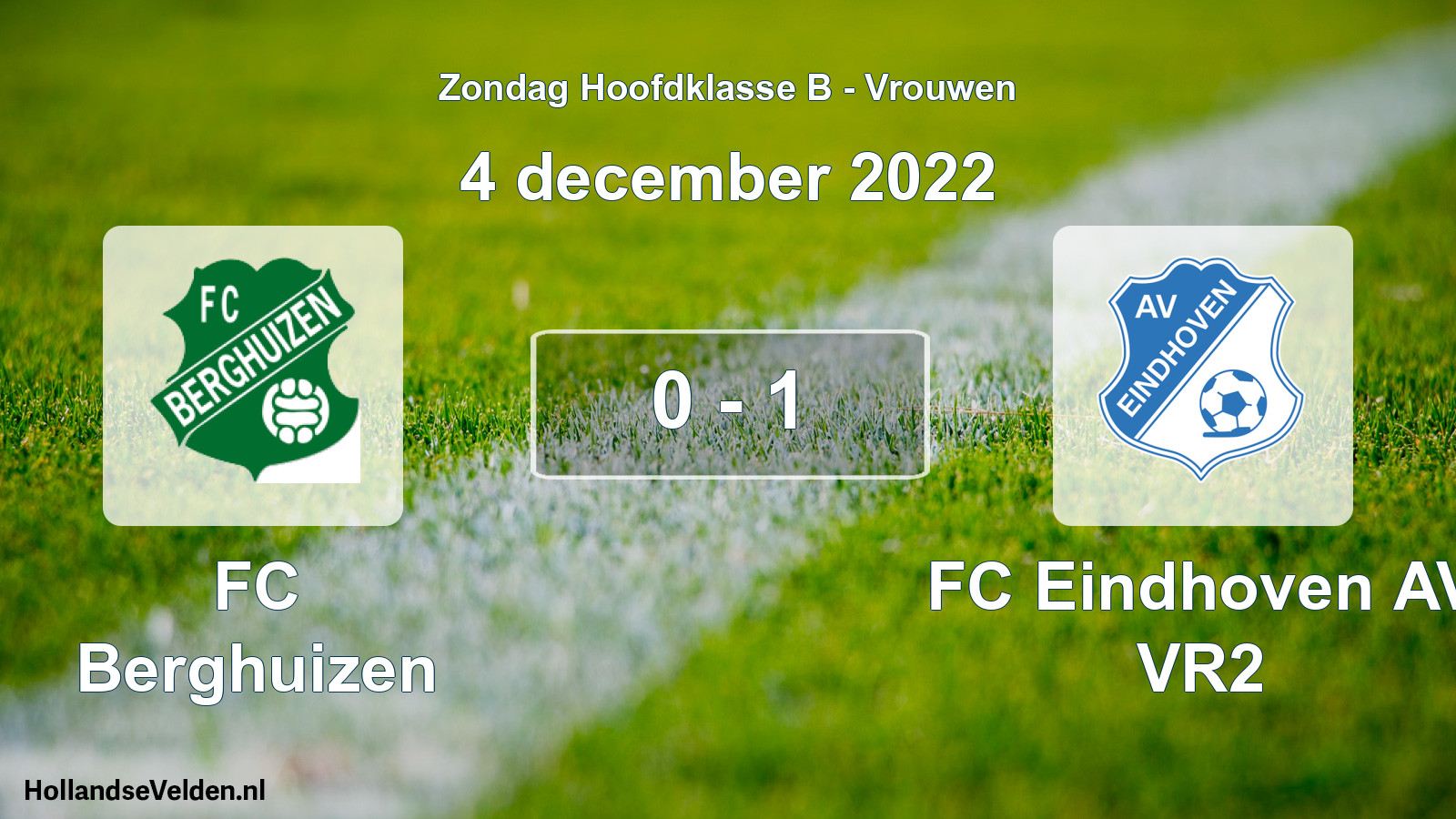 Gespeelde wedstrijd: FC Berghuizen - FC Eindhoven AV VR2 0 - 1 (4 december 2022)