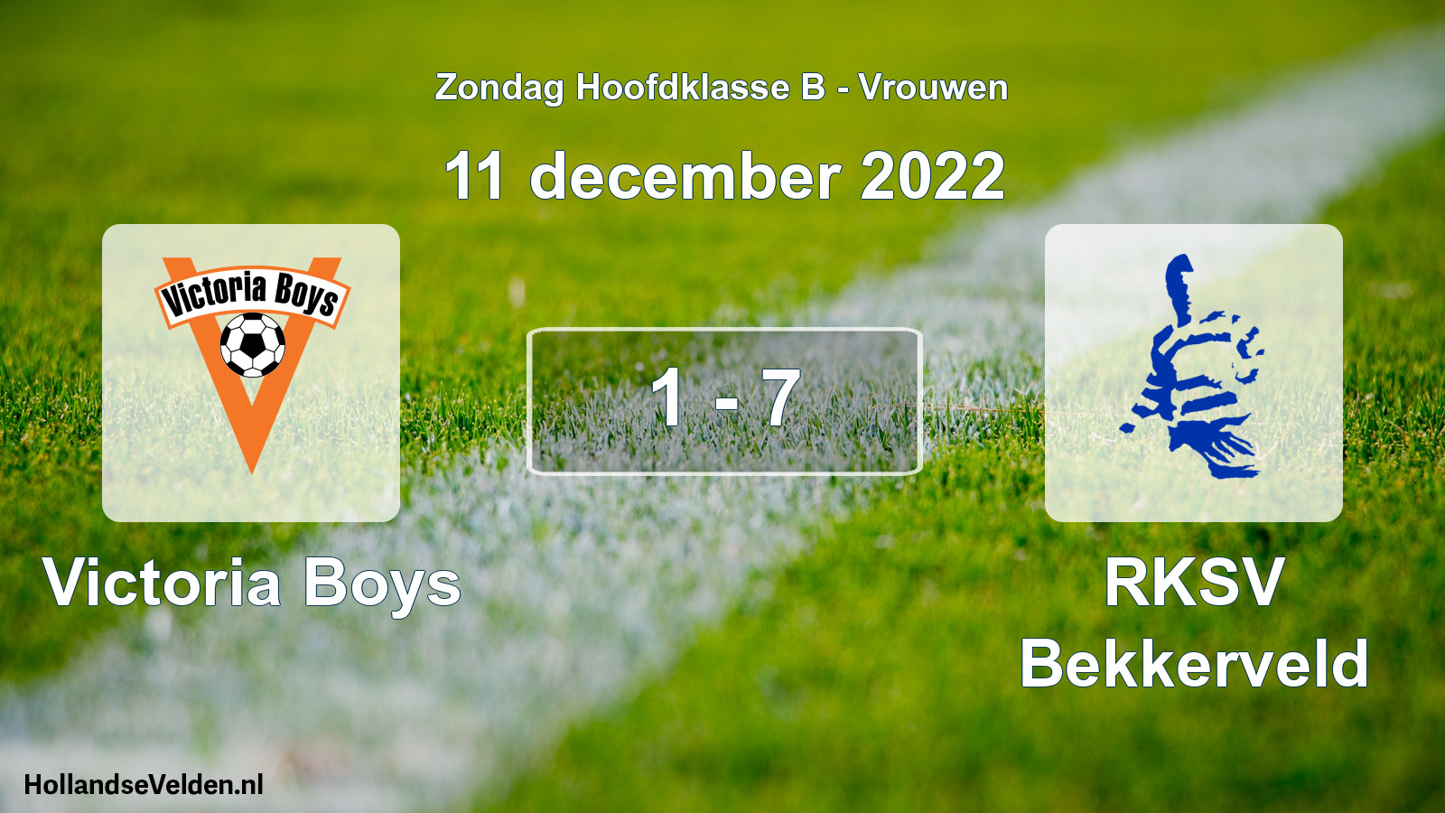 Gespeelde wedstrijd: Victoria Boys - RKSV Bekkerveld 1 - 7 (11 december 2022)