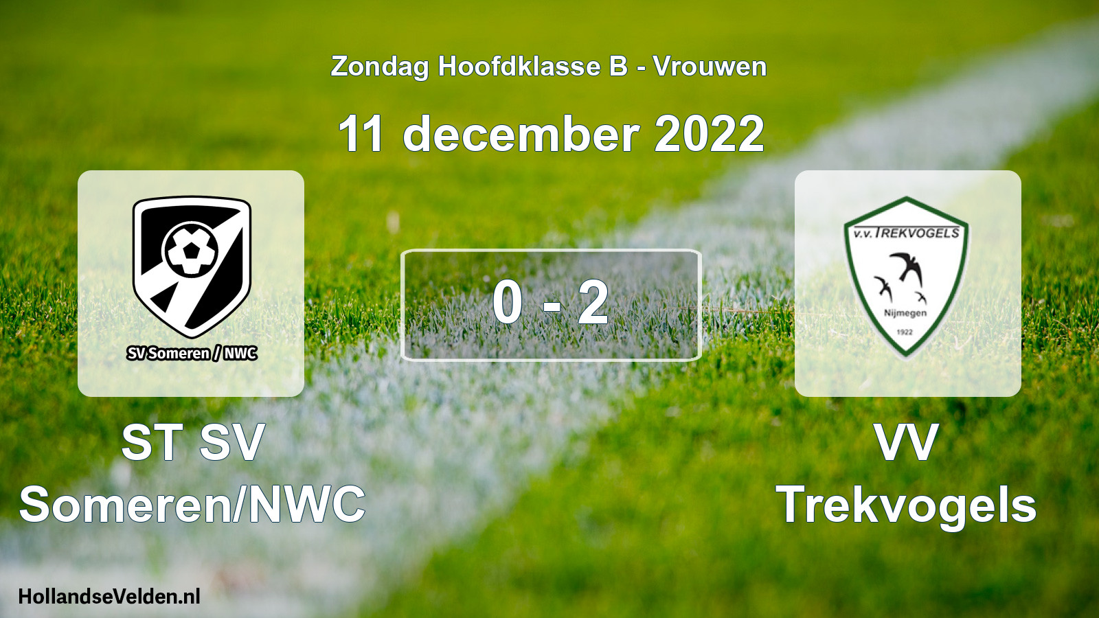 Gespeelde wedstrijd: ST SV Someren/NWC - VV Trekvogels 0 - 2 (11 december 2022)