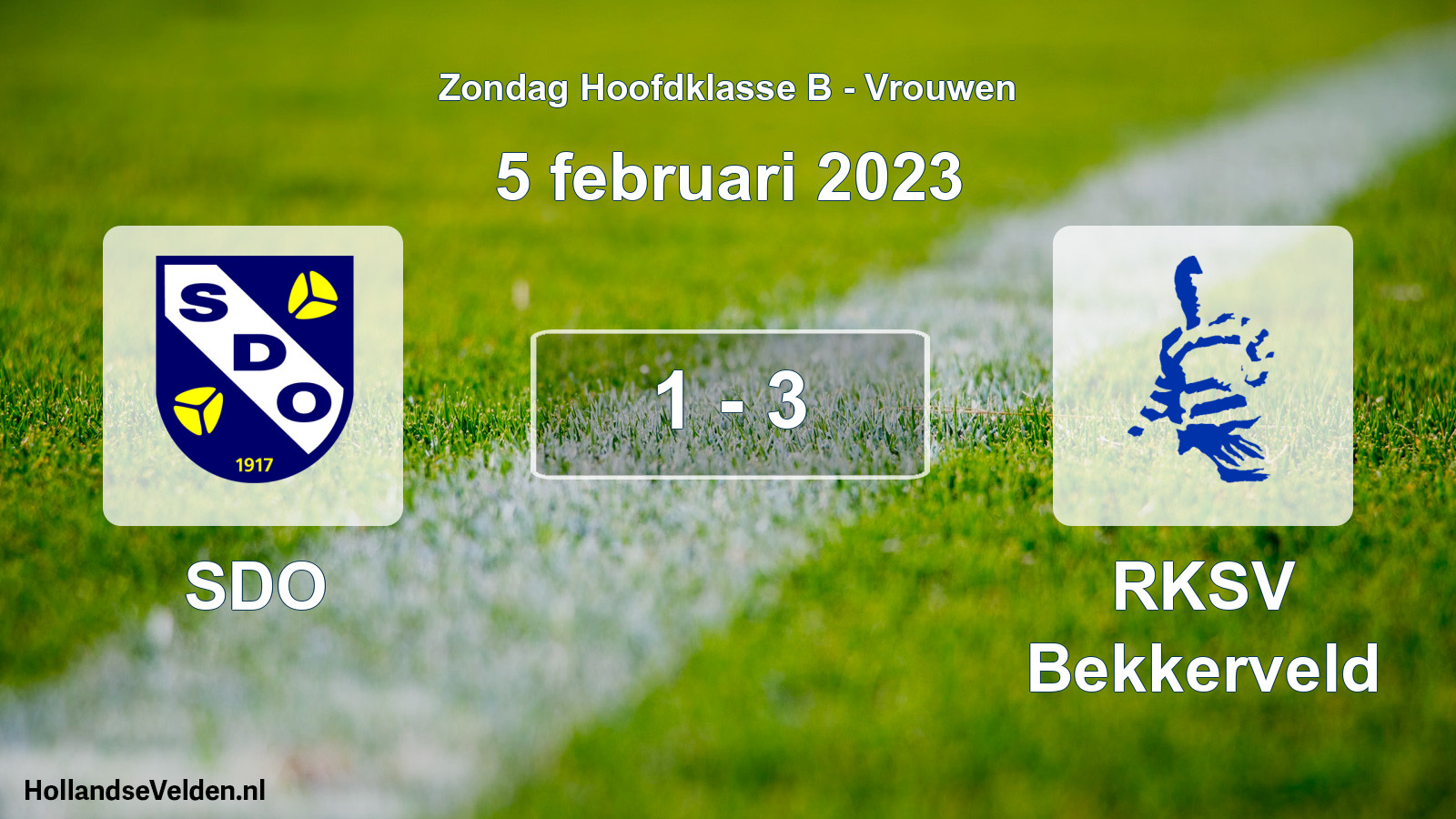 Gespeelde wedstrijd: SDO - RKSV Bekkerveld 1 - 3 (5 februari 2023)