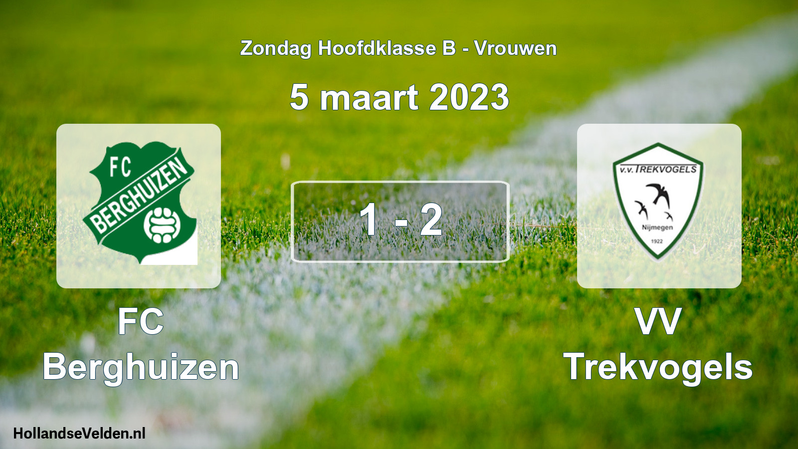 Gespeelde wedstrijd: FC Berghuizen - VV Trekvogels 1 - 2 (5 maart 2023)