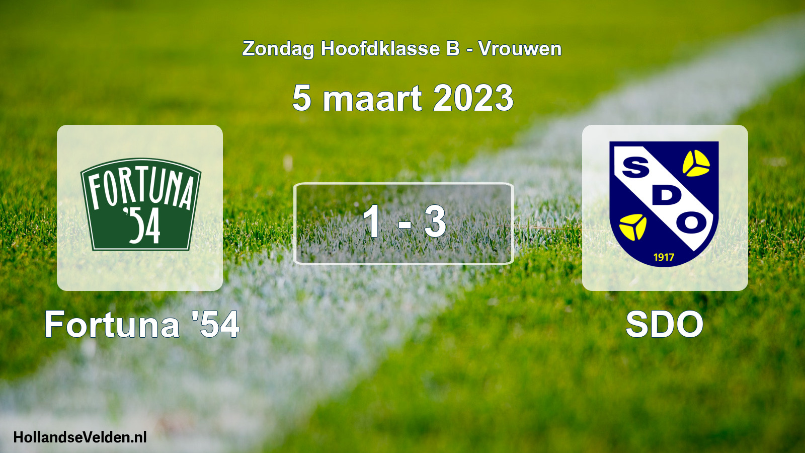 Gespeelde wedstrijd: Fortuna '54 - SDO 1 - 3 (5 maart 2023)