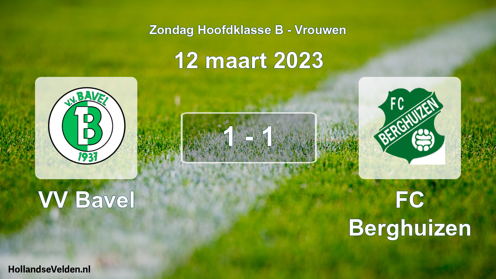 Gespeelde wedstrijd: VV Bavel - FC Berghuizen 1 - 1 (12 maart 2023)