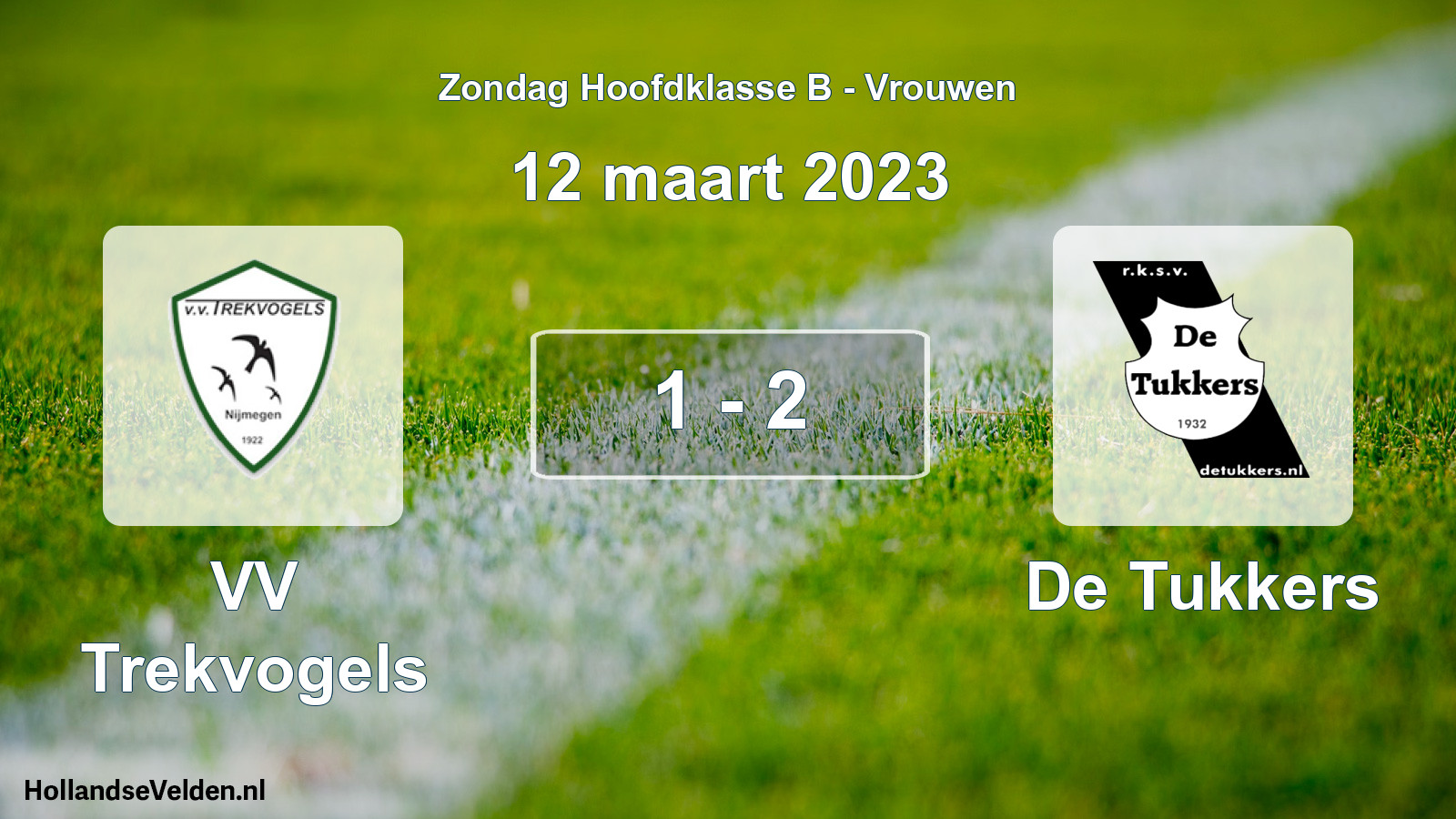 Gespeelde wedstrijd: VV Trekvogels - De Tukkers 1 - 2 (12 maart 2023)