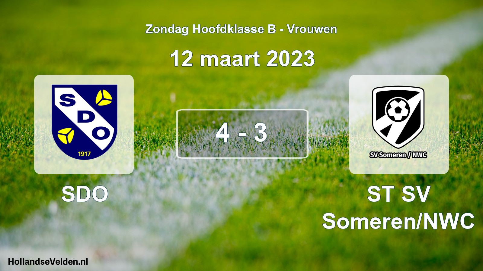 Gespeelde wedstrijd: SDO - ST SV Someren/NWC 4 - 3 (12 maart 2023)