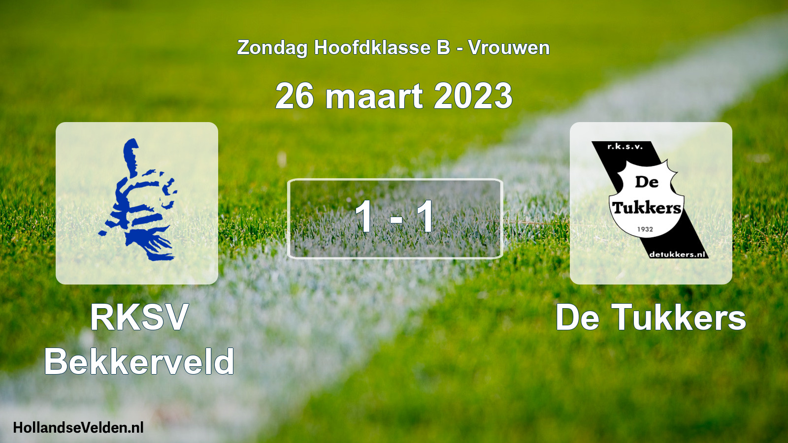 Gespeelde wedstrijd: RKSV Bekkerveld - De Tukkers 1 - 1 (26 maart 2023)