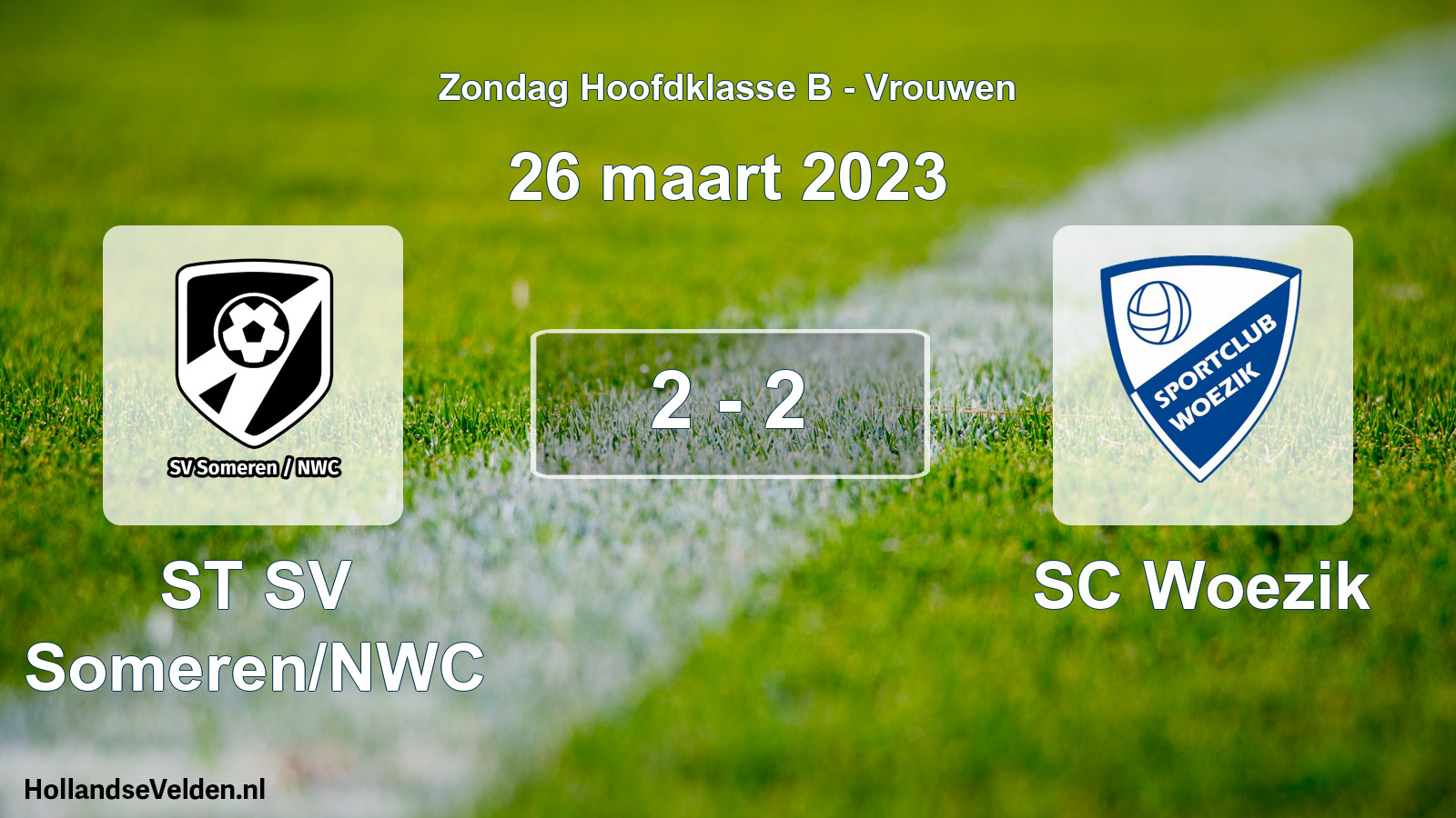 Gespeelde wedstrijd: ST SV Someren/NWC - SC Woezik 2 - 2 (26 maart 2023)