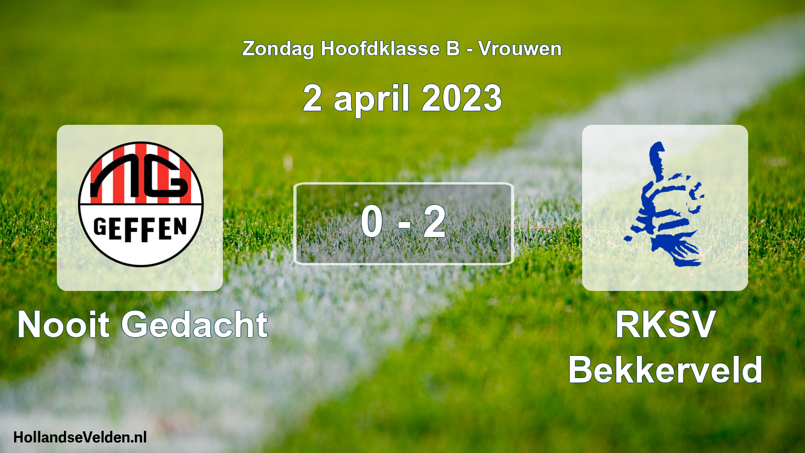 Gespeelde wedstrijd: Nooit Gedacht - RKSV Bekkerveld 0 - 2 (2 april 2023)