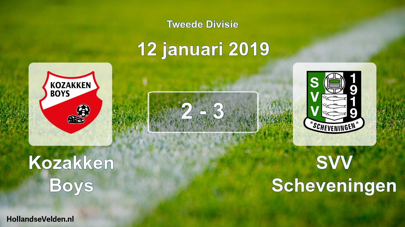 Total number of matches played: Kozakken Boys - SVV Scheveningen 2 - 3 (12 January 2019)