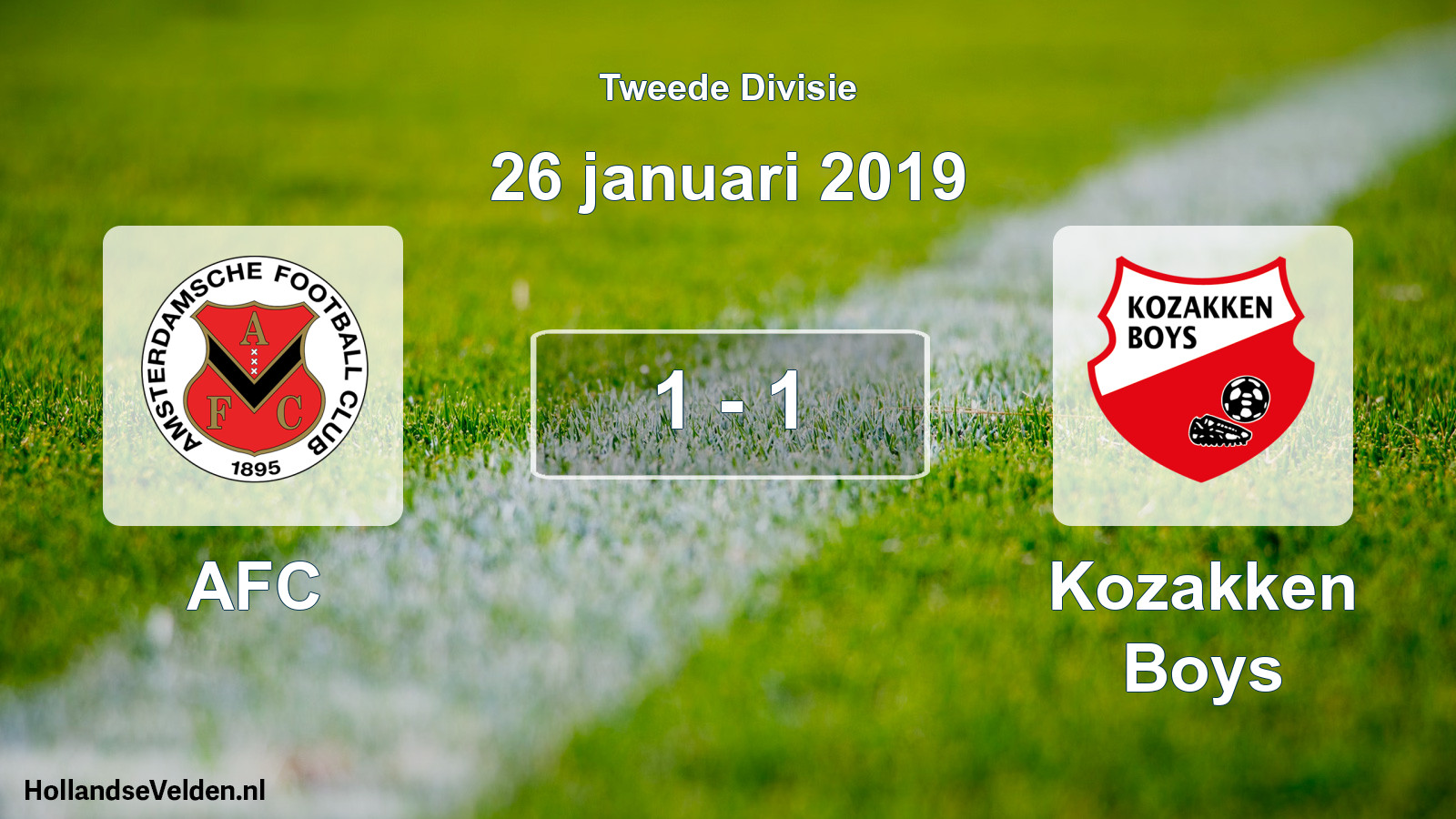 Total number of matches played: AFC - Kozakken Boys 1 - 1 (26 January 2019)