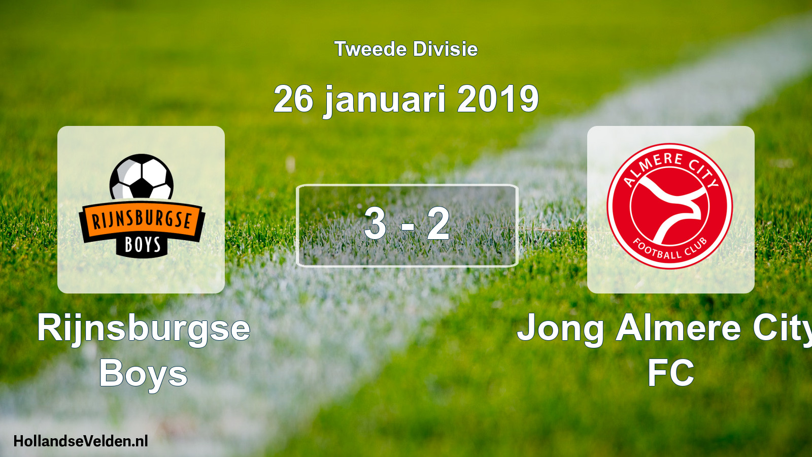 Total number of matches played: Rijnsburgse Boys - Jong Almere City FC 3 - 2 (26 January 2019)