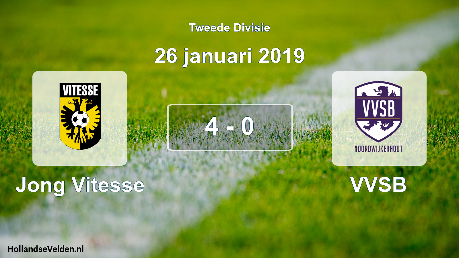 Total number of matches played: Jong Vitesse - VVSB 4 - 0 (26 January 2019)