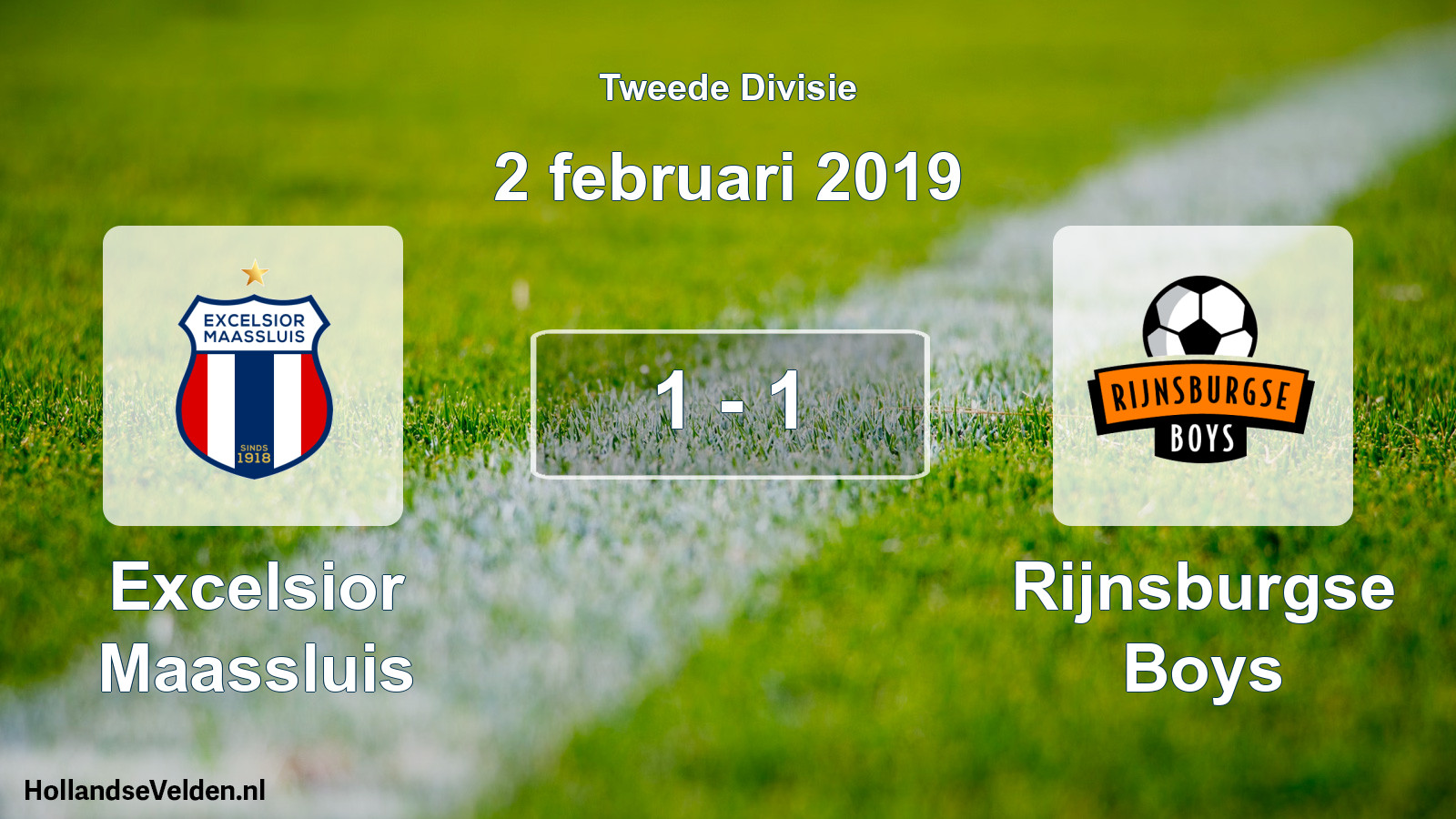 Total number of matches played: Excelsior Maassluis - Rijnsburgse Boys 1 - 1 (2 February 2019)