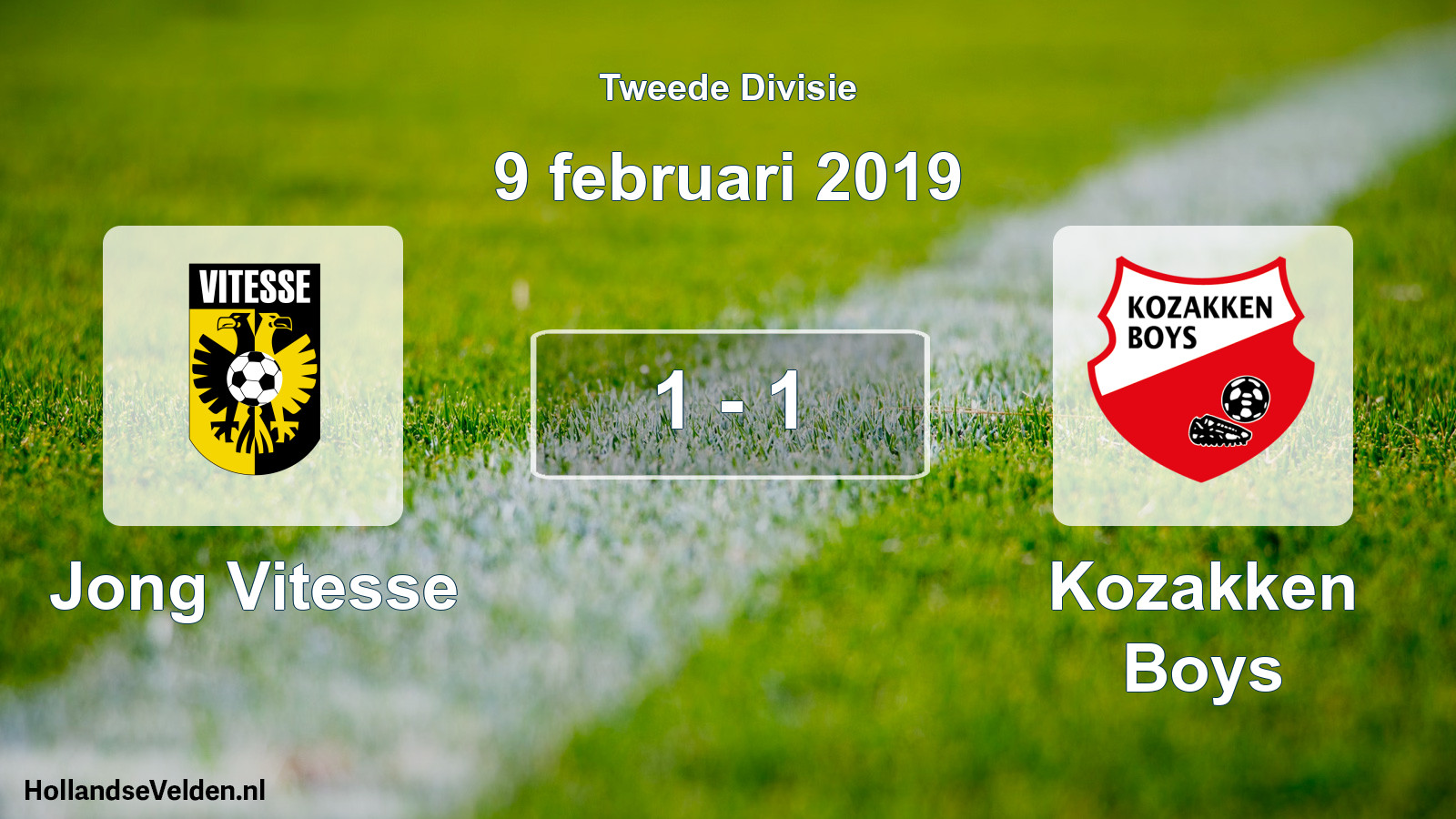 Total number of matches played: Jong Vitesse - Kozakken Boys 1 - 1 (9 February 2019)