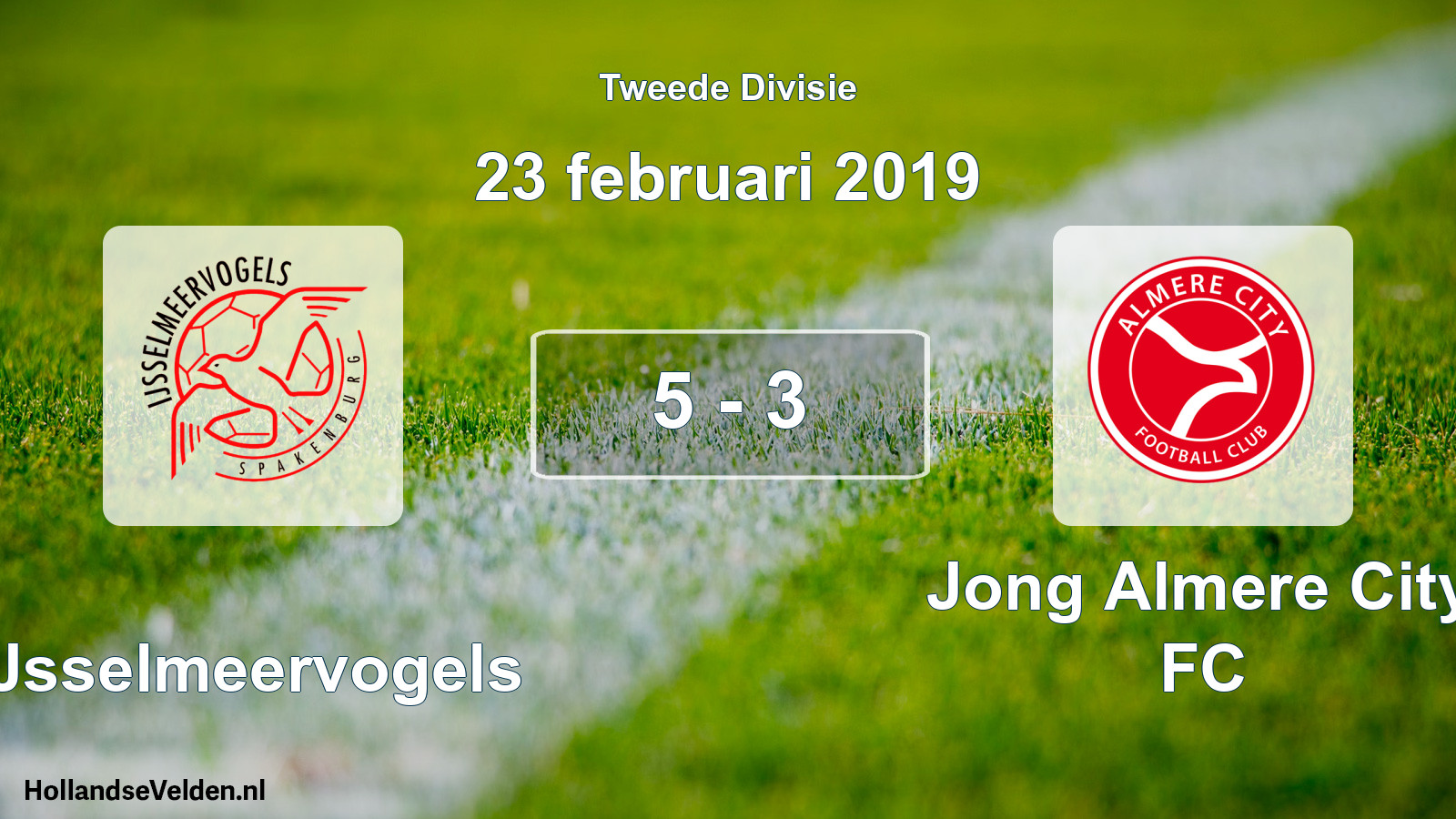 Total number of matches played: IJsselmeervogels - Jong Almere City FC 5 - 3 (23 February 2019)