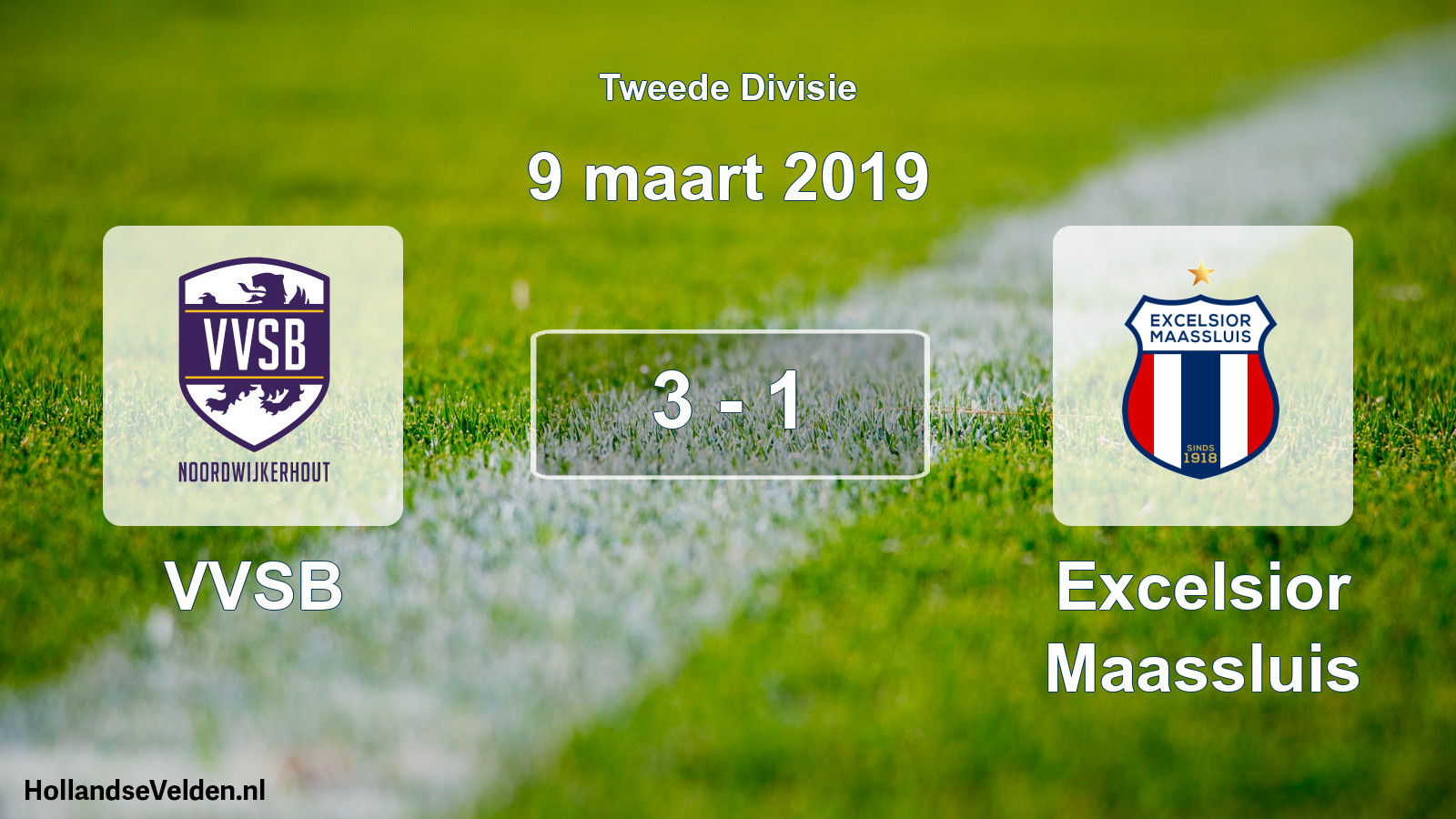 Total number of matches played: VVSB - Excelsior Maassluis 3 - 1 (9 March 2019)
