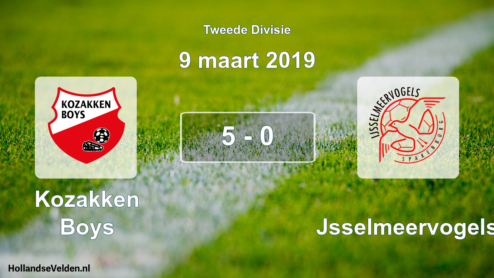 Total number of matches played: Kozakken Boys - IJsselmeervogels 5 - 0 (9 March 2019)