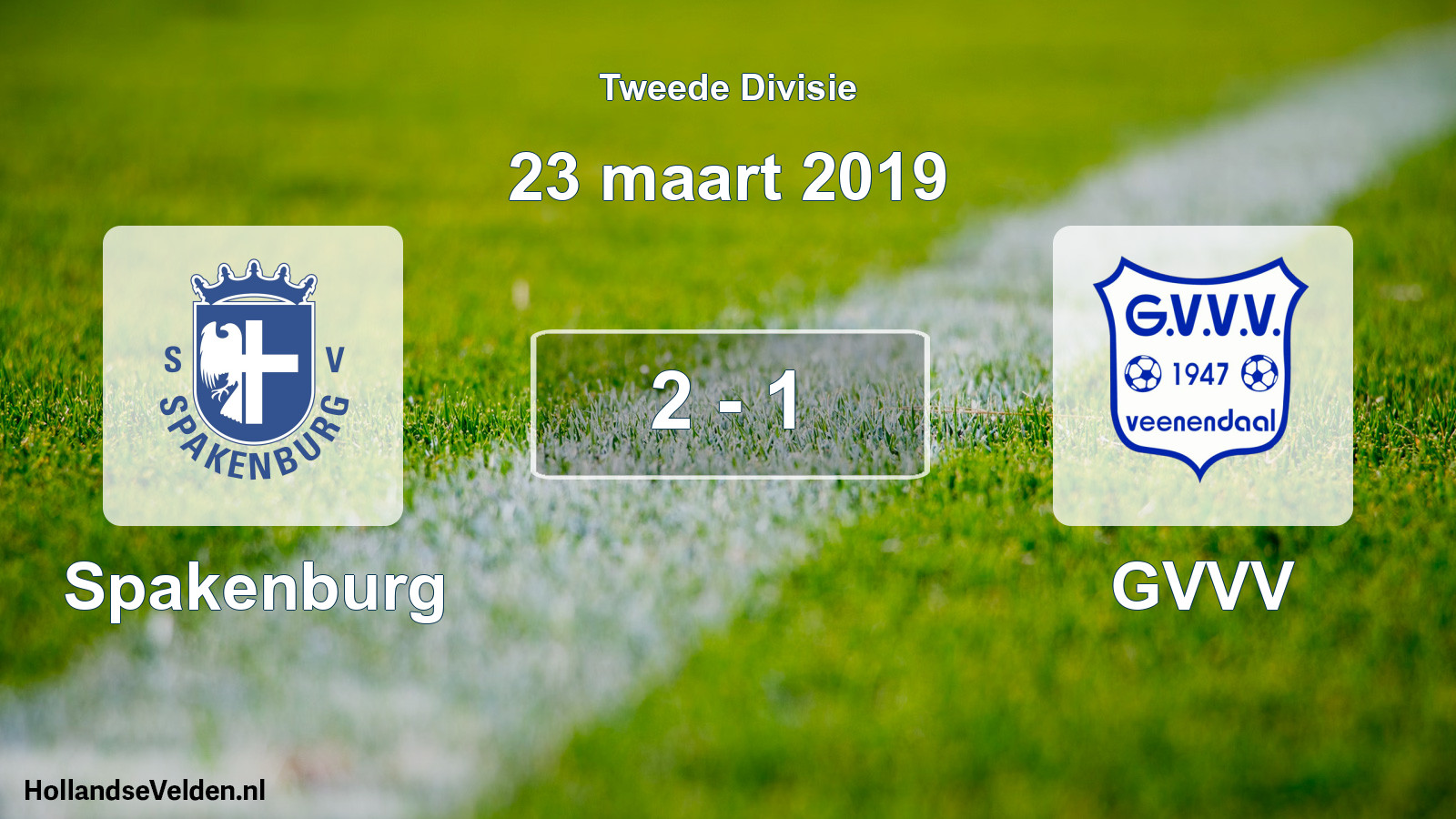 Total number of matches played: Spakenburg - GVVV 2 - 1 (23 March 2019)