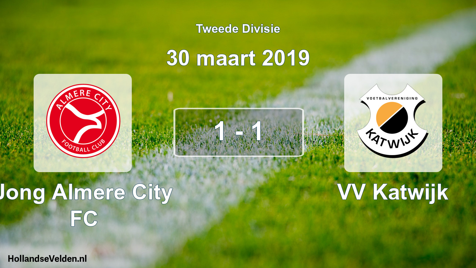 Total number of matches played: Jong Almere City FC - VV Katwijk 1 - 1 (30 March 2019)