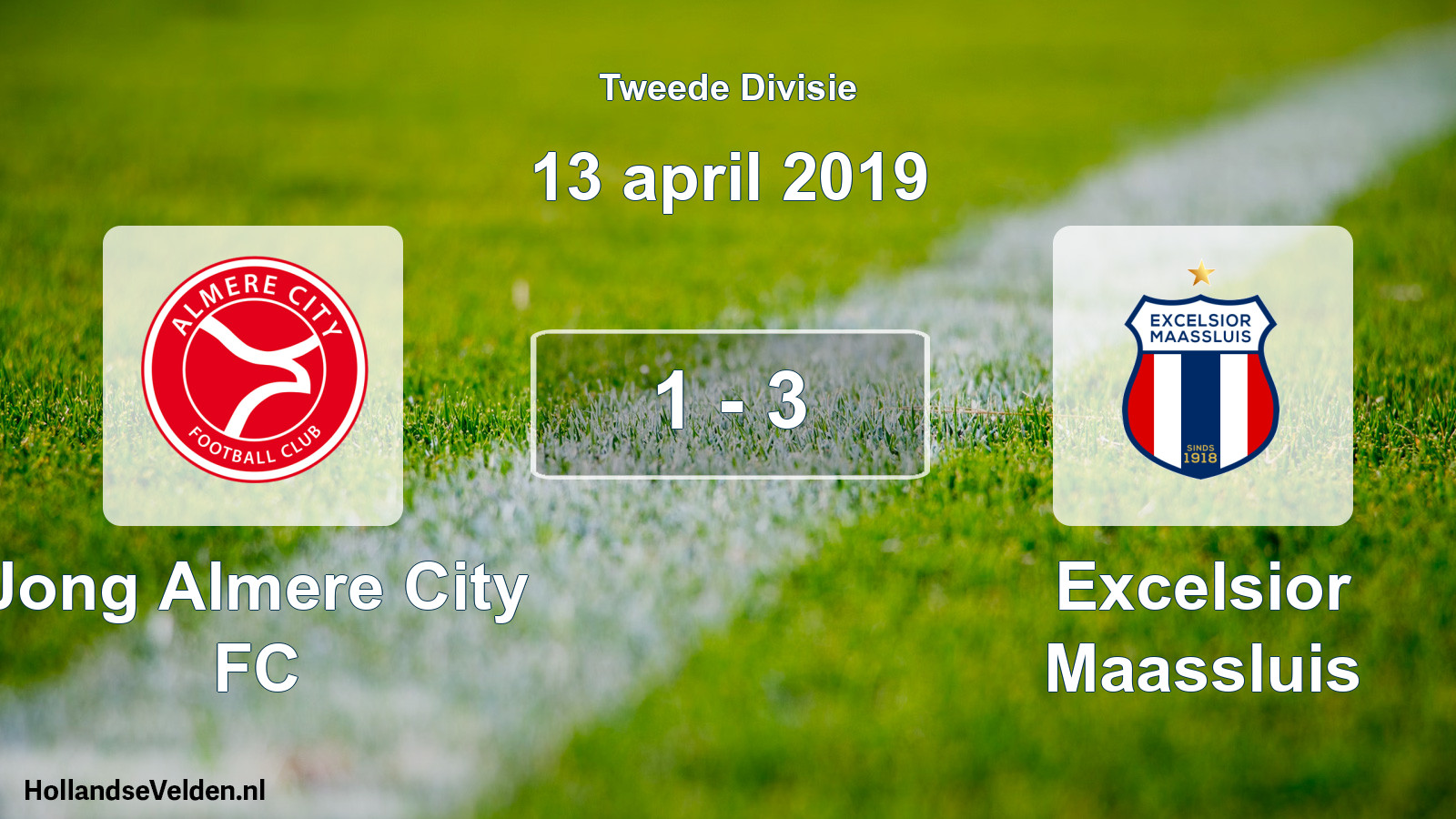 Total number of matches played: Jong Almere City FC - Excelsior Maassluis 1 - 3 (13 April 2019)