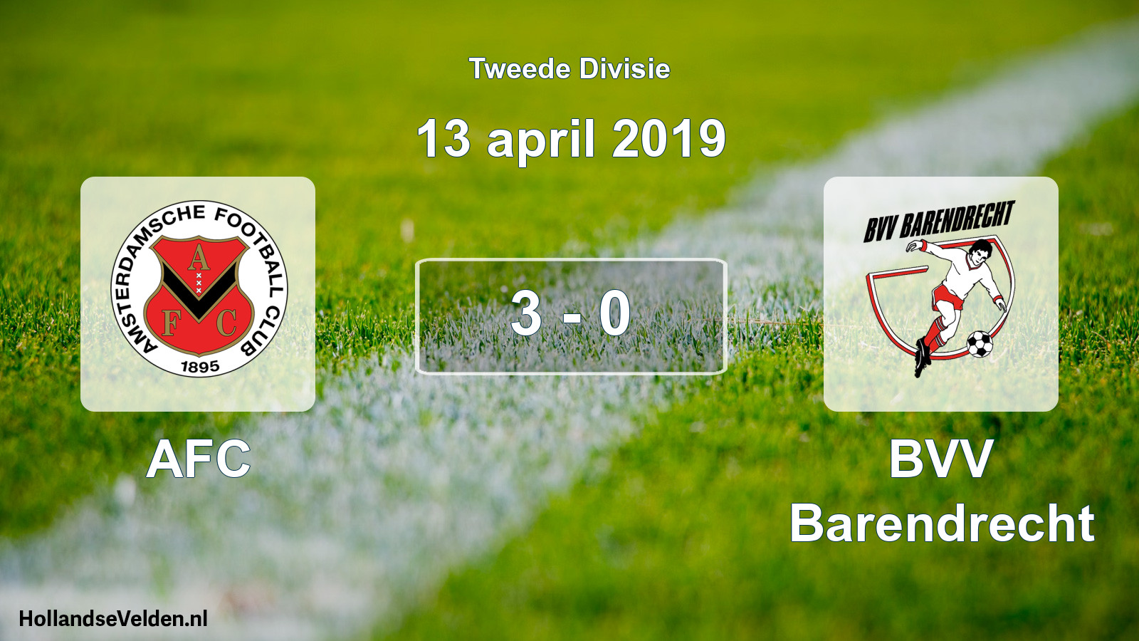 Total number of matches played: AFC - BVV Barendrecht 3 - 0 (13 April 2019)