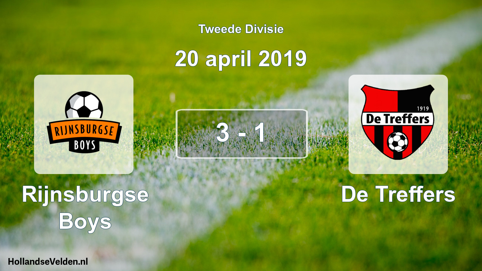 Total number of matches played: Rijnsburgse Boys - De Treffers 3 - 1 (20 April 2019)