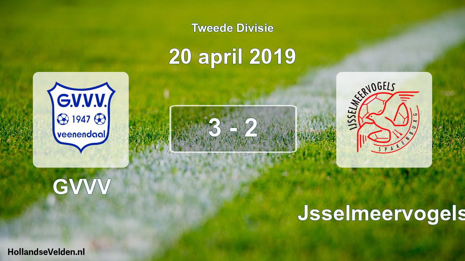 Total number of matches played: GVVV - IJsselmeervogels 3 - 2 (20 April 2019)