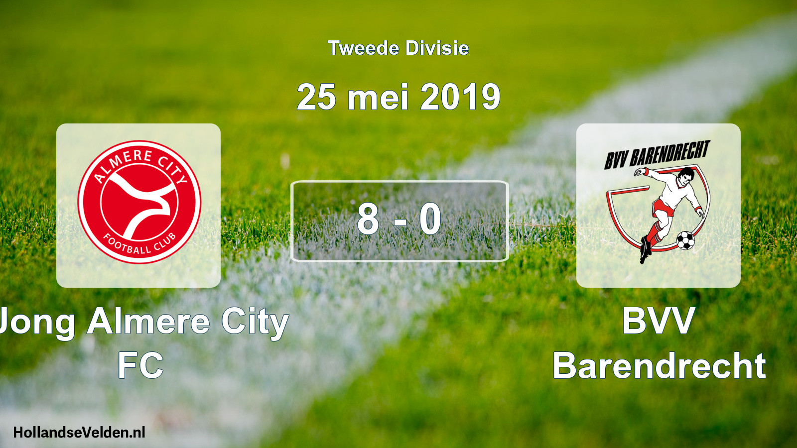 Total number of matches played: Jong Almere City FC - BVV Barendrecht 8 - 0 (25 May 2019)