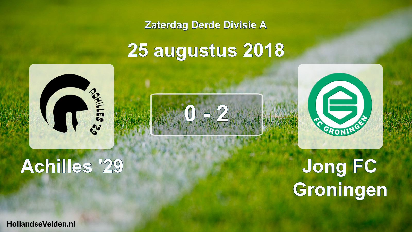 Total number of matches played: Achilles '29 - Jong FC Groningen 0 - 2 (25 August 2018)