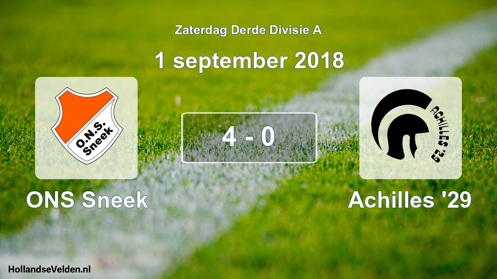 Total number of matches played: ONS Sneek - Achilles '29 4 - 0 (1 September 2018)