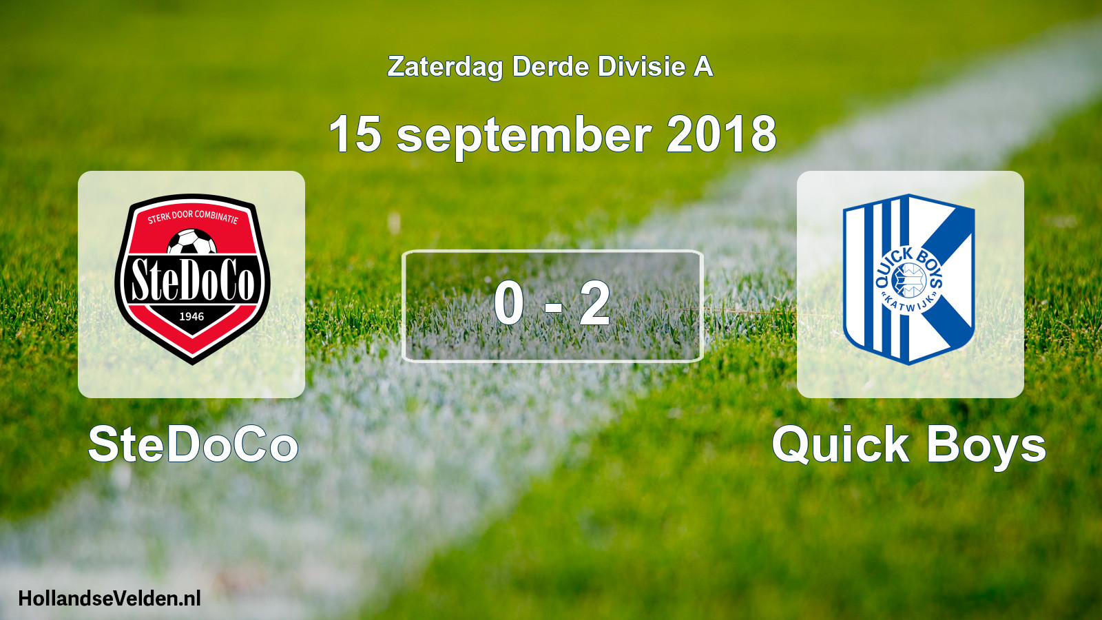Total number of matches played: SteDoCo - Quick Boys 0 - 2 (15 September 2018)