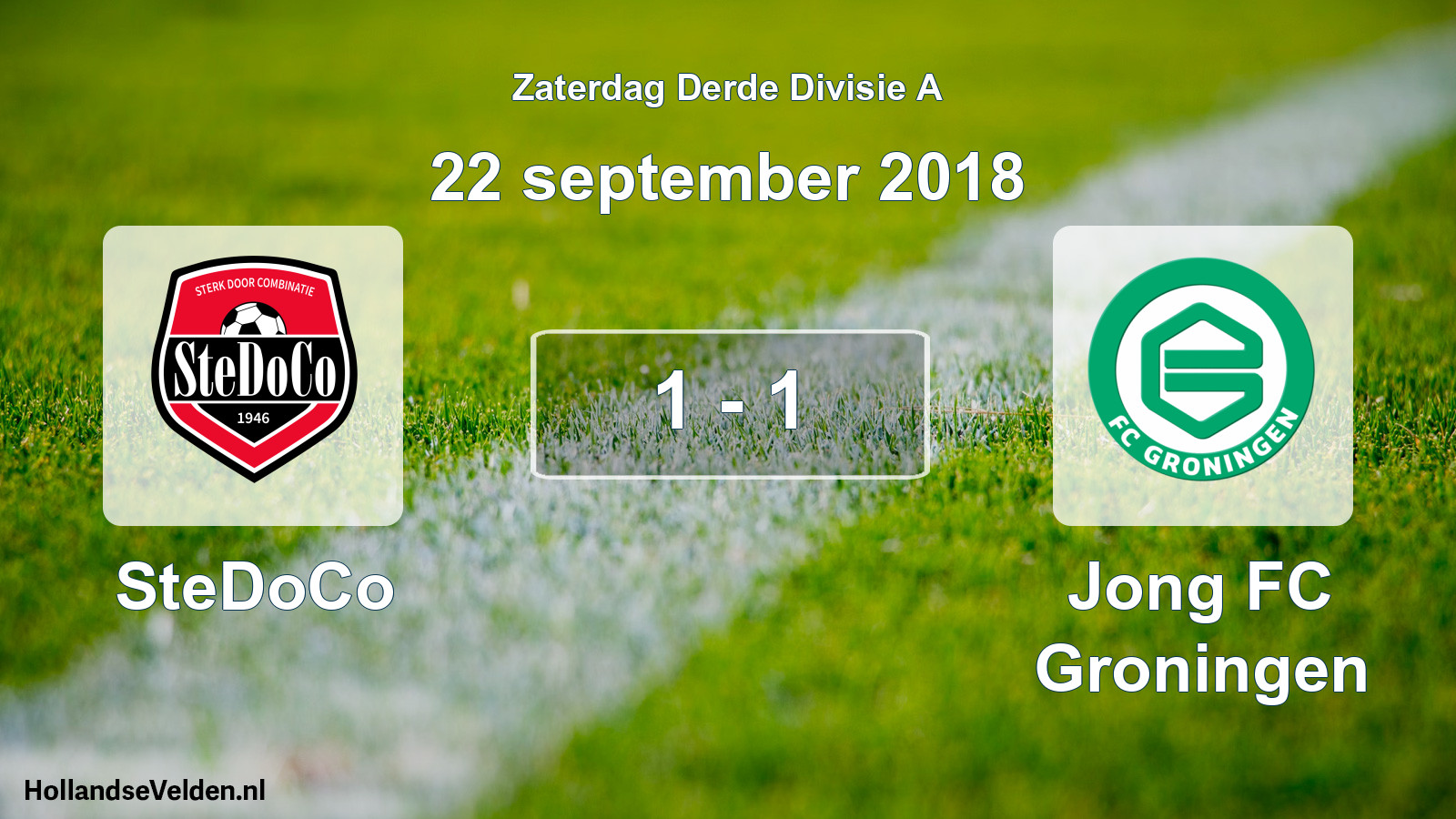 Total number of matches played: SteDoCo - Jong FC Groningen 1 - 1 (22 September 2018)