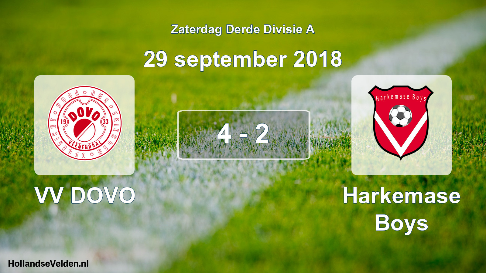 Total number of matches played: VV DOVO - Harkemase Boys 4 - 2 (29 September 2018)