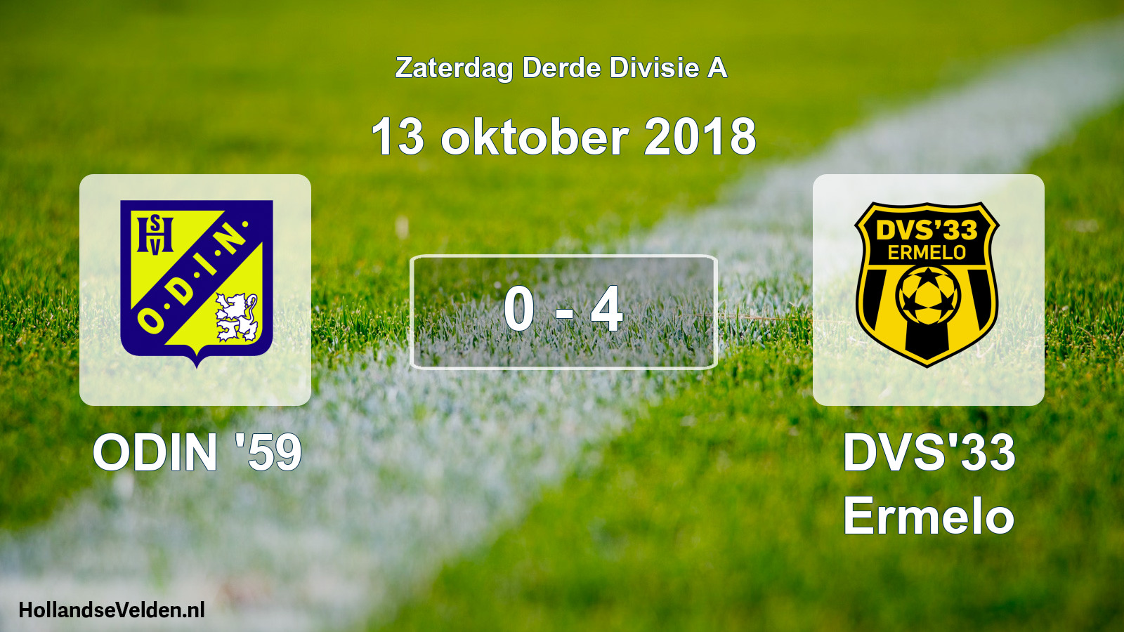 Total number of matches played: ODIN '59 - DVS'33 Ermelo 0 - 4 (13 October 2018)