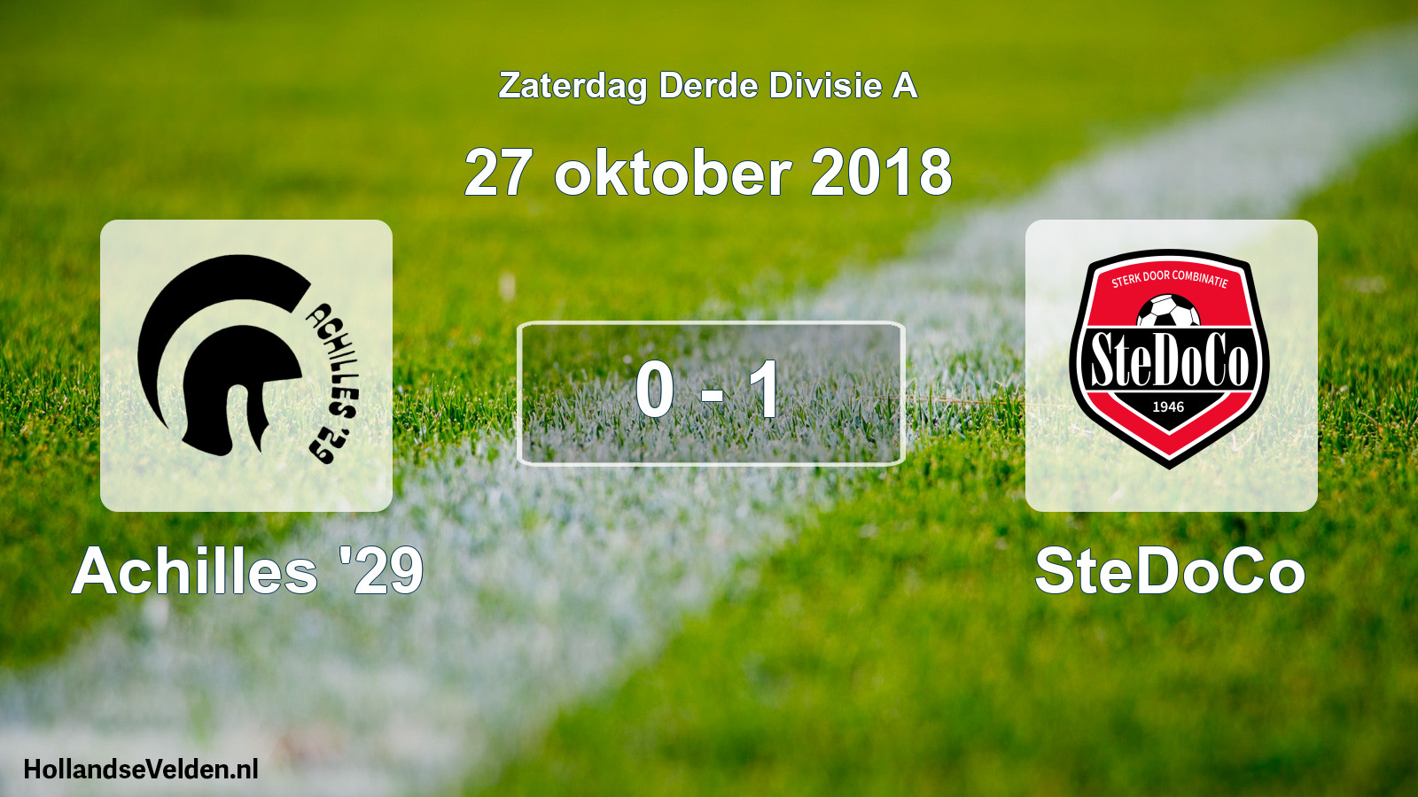 Total number of matches played: Achilles '29 - SteDoCo 0 - 1 (27 October 2018)