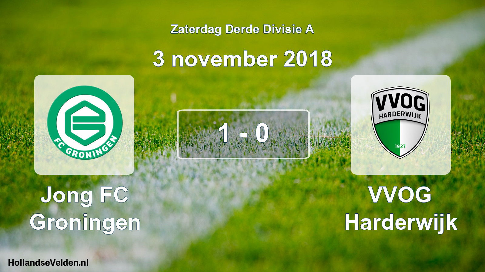 Total number of matches played: Jong FC Groningen - VVOG Harderwijk 1 - 0 (3 November 2018)
