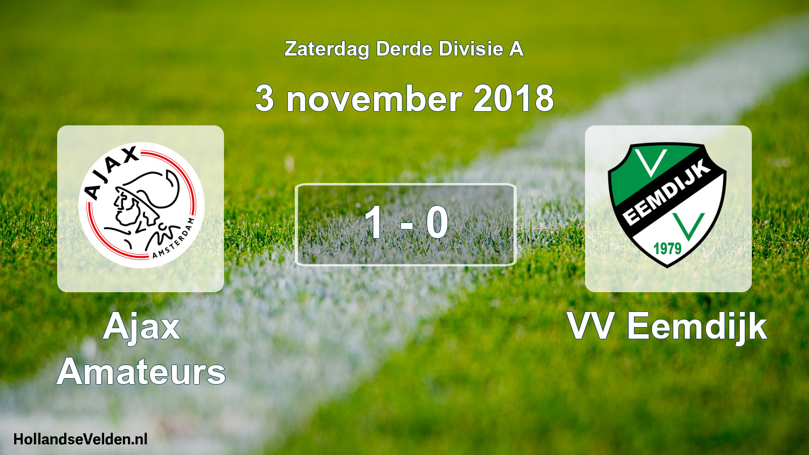 Total number of matches played: Ajax Amateurs - VV Eemdijk 1 - 0 (3 November 2018)