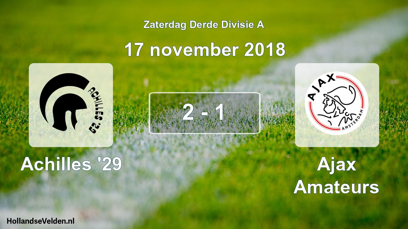 Total number of matches played: Achilles '29 - Ajax Amateurs 2 - 1 (17 November 2018)