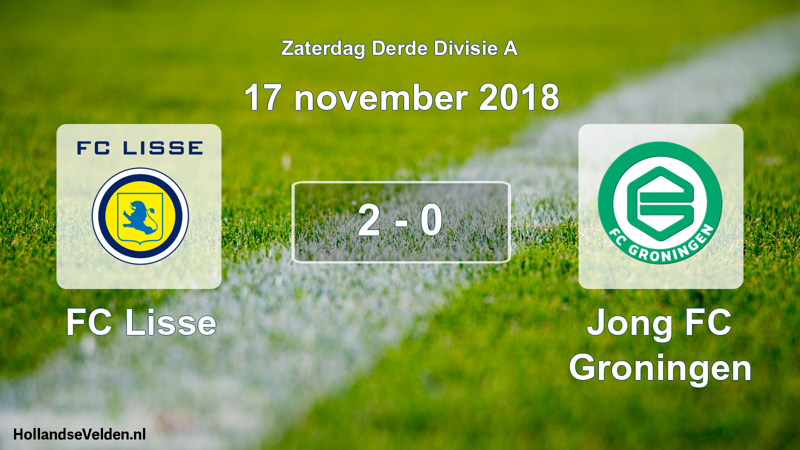 Total number of matches played: FC Lisse - Jong FC Groningen 2 - 0 (17 November 2018)