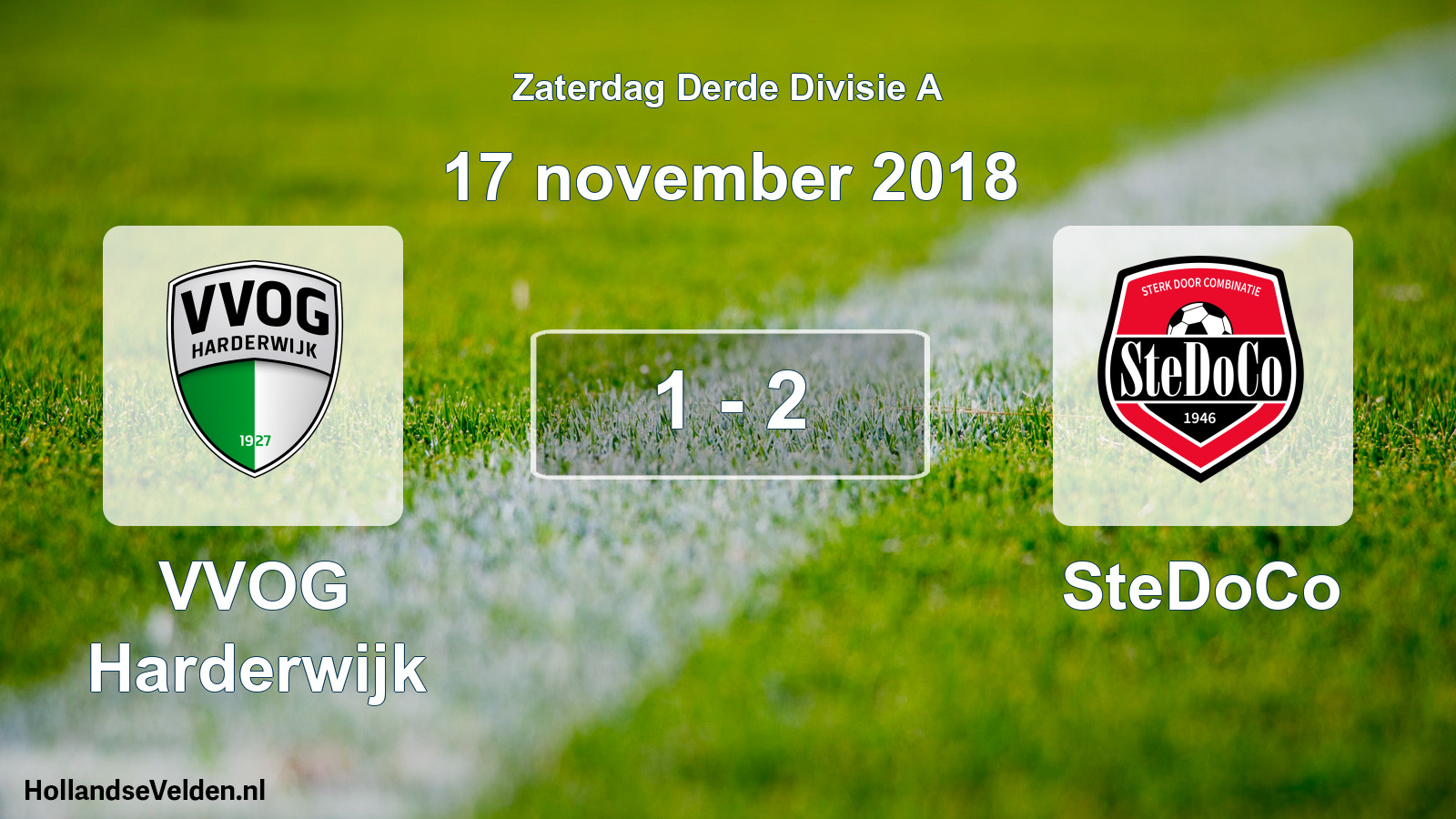 Total number of matches played: VVOG Harderwijk - SteDoCo 1 - 2 (17 November 2018)