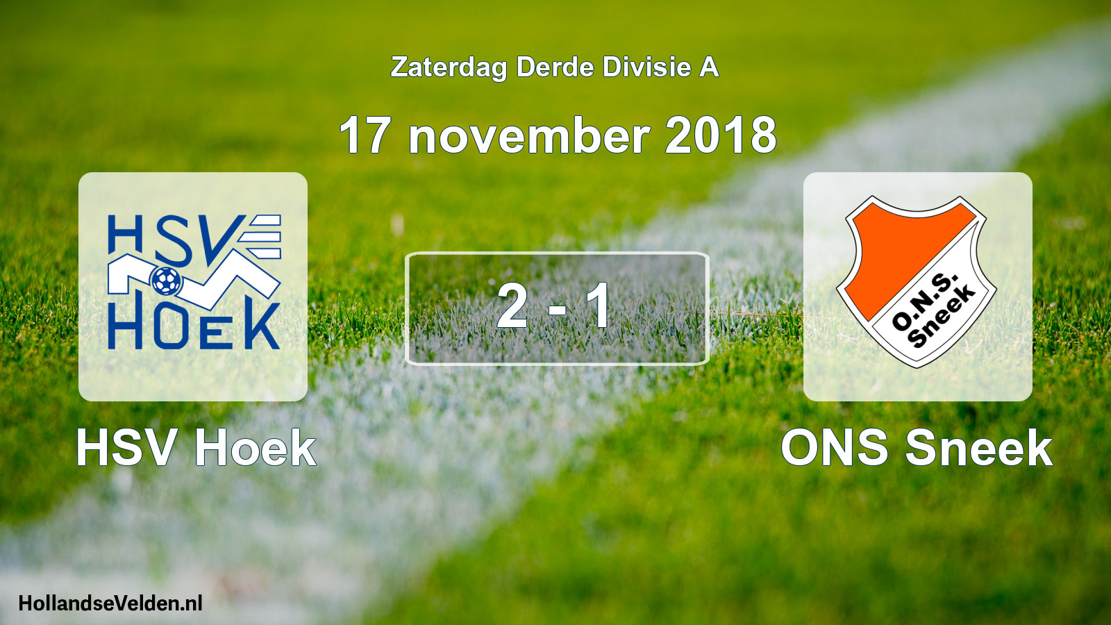 Total number of matches played: HSV Hoek - ONS Sneek 2 - 1 (17 November 2018)