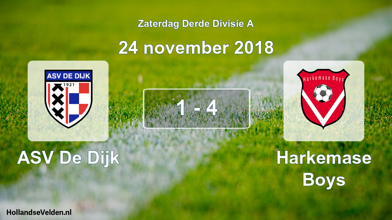 Total number of matches played: ASV De Dijk - Harkemase Boys 1 - 4 (24 November 2018)
