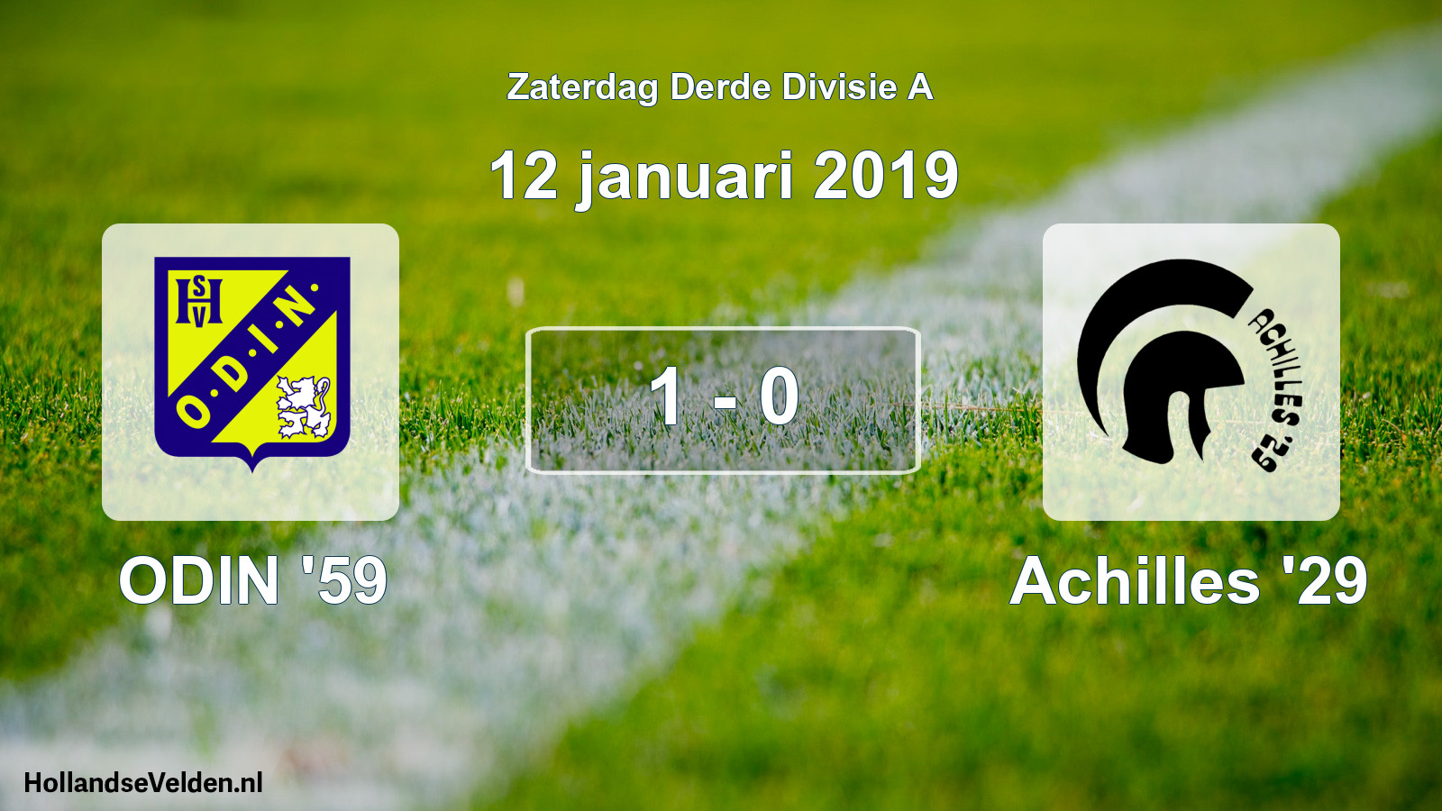 Total number of matches played: ODIN '59 - Achilles '29 1 - 0 (12 January 2019)