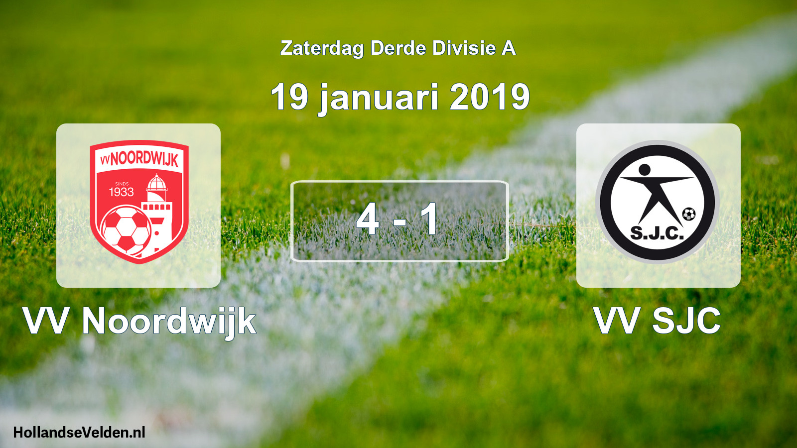 Total number of matches played: VV Noordwijk - VV SJC 4 - 1 (19 January 2019)