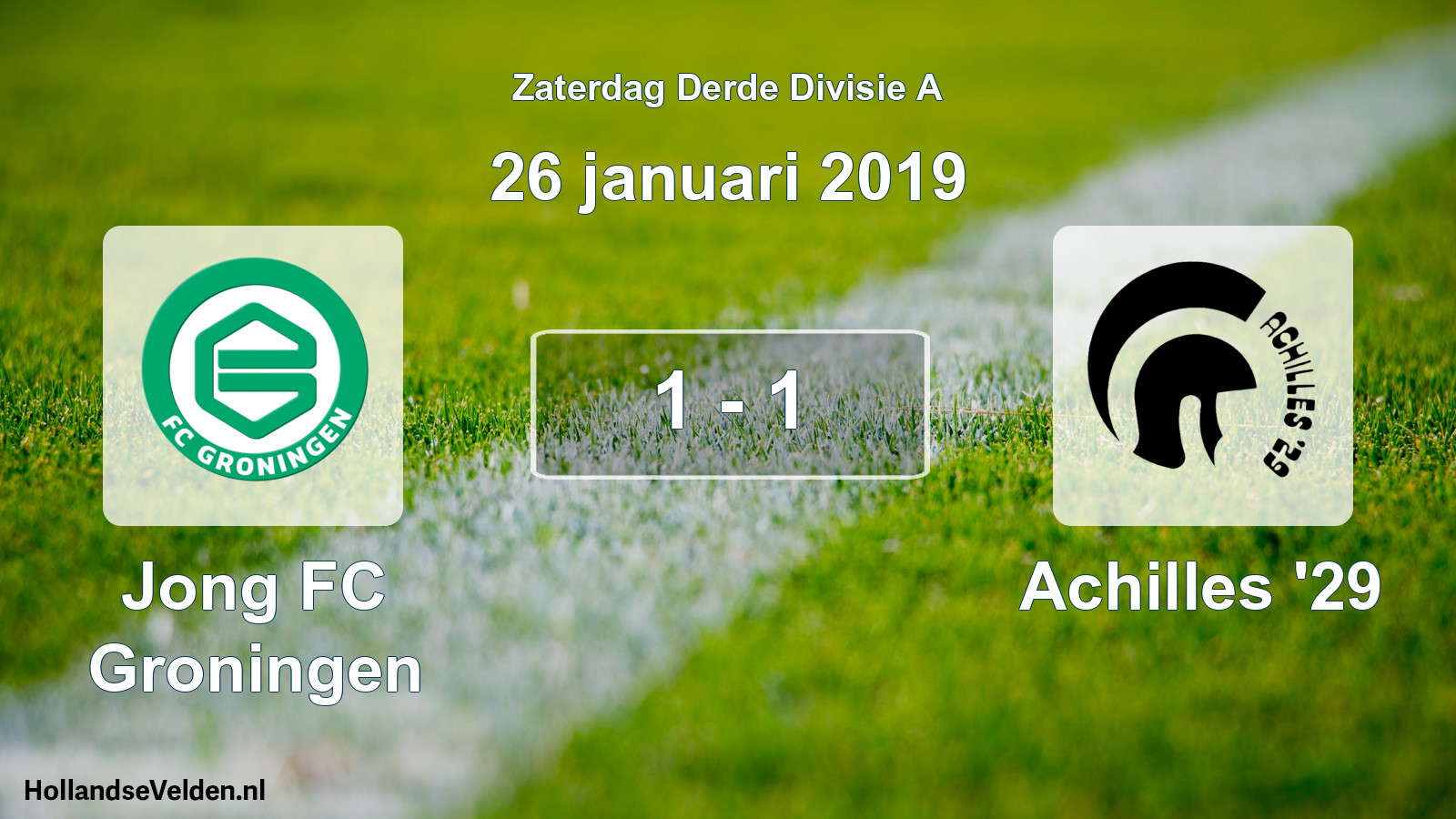 Total number of matches played: Jong FC Groningen - Achilles '29 1 - 1 (26 January 2019)